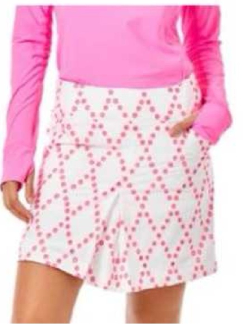 Lilly Pulitzer Monica Luxletic Oversized Diamond Eyelet Skort Skirt Size 10